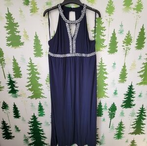 Inc International Concepts Navy Blue Halter Maxi Dress.